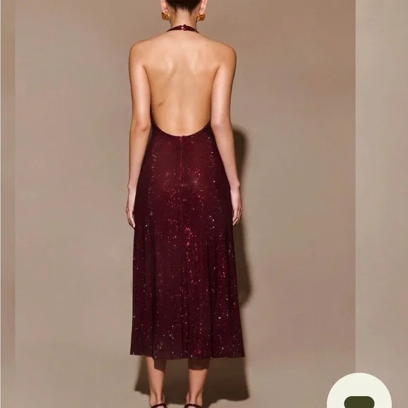 MESHKI Genie burgundy dress - Picture 3 of 3